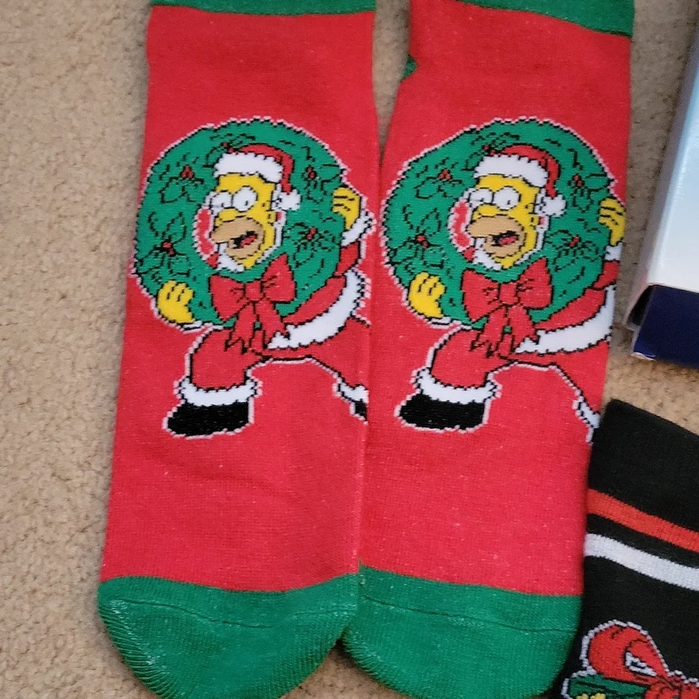 The Simpsons Set of 4 Pair Low Cut Socks Christmas NWOT